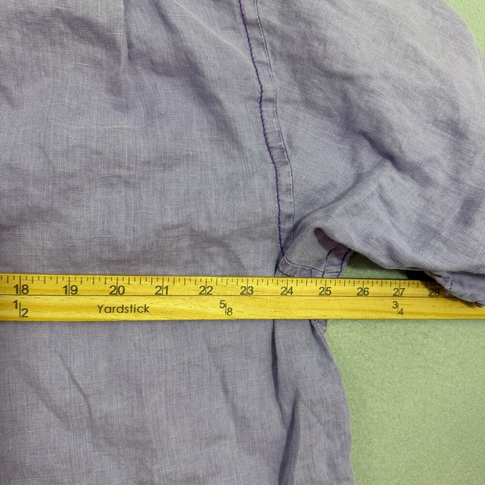 Tommy Bahama Relax 100% Linen Short Sleeve Shirt Men's Extra Large Purple Camp - Picture 7 of 9